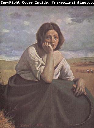 Jean Baptiste Camille  Corot Moissonneuse tenant sa faucille (mk11)